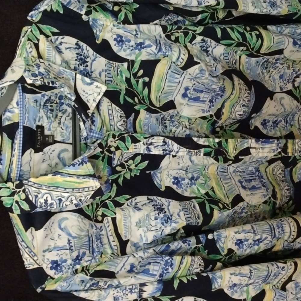 Talbot's button down print top sz.1X
